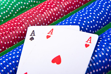 Image showing poker chips with ace