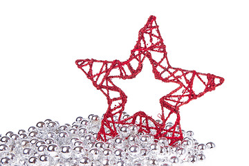 Image showing christmas star with tinsel