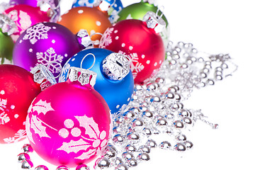 Image showing christmas balls with snowflake symbols