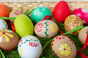 Image showing painted easter eggs