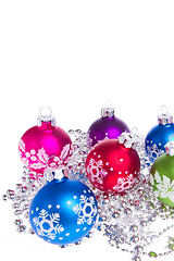 Image showing christmas balls with snowflake symbols