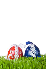 Image showing easter eggs in grass