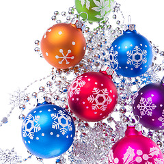 Image showing christmas balls with snowflake symbols