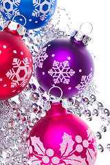 Image showing christmas balls with snowflake symbols