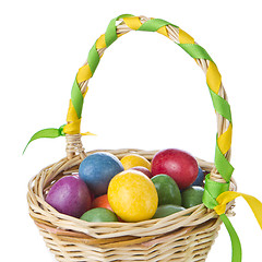 Image showing easter eggs in basket