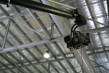 Image showing Hanging television camera