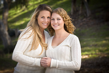 Image showing Pretty Mother and Daughter Portrait in Park