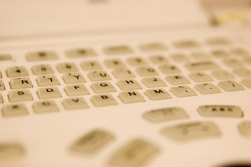 Image showing Sharpened foto of white keyboard buttons