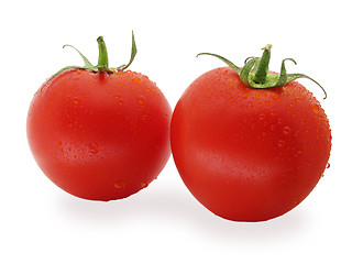 Image showing two wåt tomatoes 