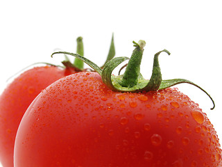 Image showing top of two wet tomatoes 