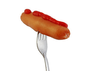 Image showing sausage with ketchup