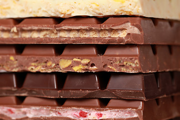 Image showing Stack of chocolate