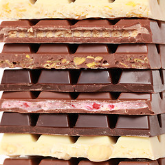 Image showing Stack of chocolate