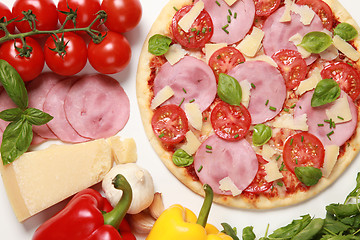 Image showing Pizza with ham