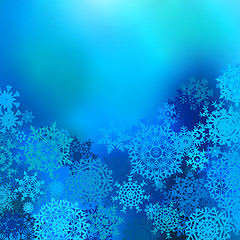 Image showing Winter snow background with snowflakes. EPS 8