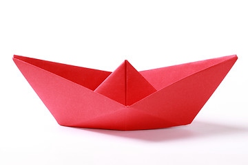 Image showing Red paper boat