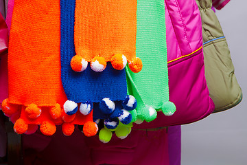 Image showing Children's multicolored scarves