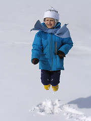 Image showing Jumping young girl