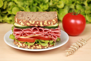 Image showing Salami Sandwich