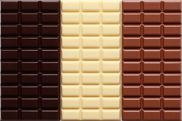 Image showing 3 sorts of chocolate