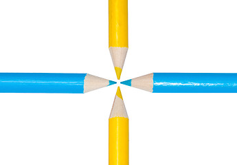 Image showing blue and yellow pencils