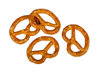 Image showing four pretzel isolated on white background