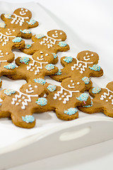 Image showing fresh baked gingerbread men cookies