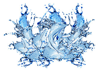 Image showing Blue water and water splash