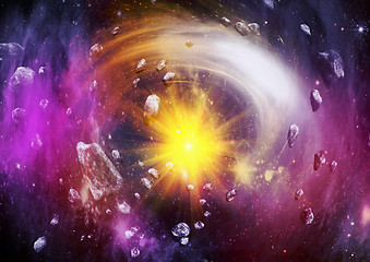 Image showing space vortex fantasy and asteroids