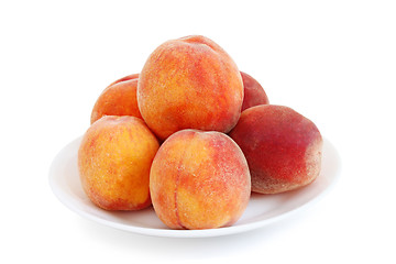 Image showing peaches on a plate