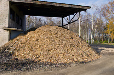 Image showing Biomass fuels. Chipped wood. Natural fuels.