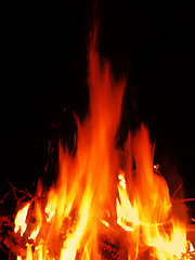 Image showing bright and hot fire on black