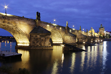 Image showing charles bridge at twilight