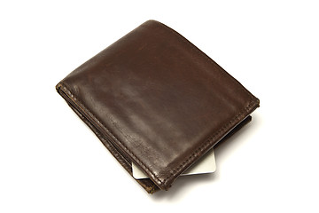 Image showing Brown wallet and credit card