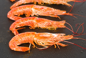 Image showing Cooking prawns