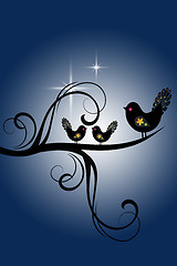 Image showing Birds and Branches Silhouette