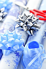 Image showing Christmas wrapping paper rolls