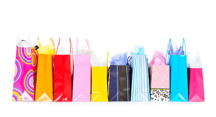 Image showing Row of shopping bags