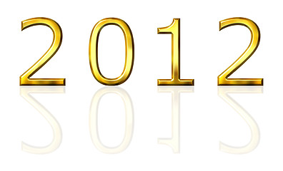 Image showing Year 2012 3d golden with reflection