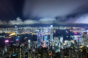 Image showing night view of Hong Kong