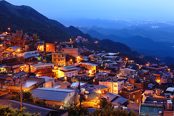 Image showing chiu fen village at night, in Taiwan