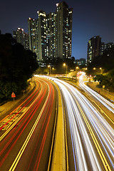 Image showing car trails in city