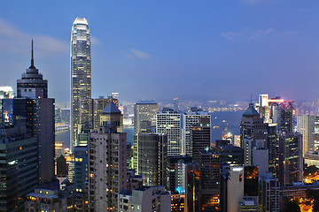 Image showing night view of Hong Kong