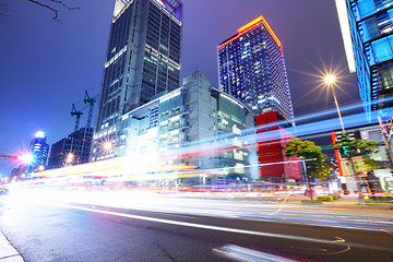 Image showing Taipei City Street at Night