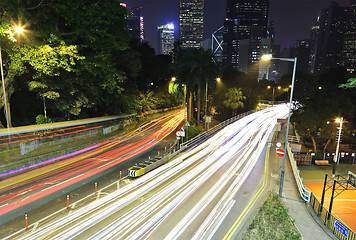 Image showing traffic in city at night