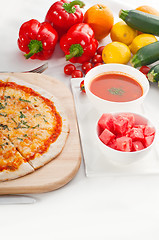 Image showing Italian original thin crust pizza