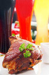 Image showing original German BBQ pork  knuckle