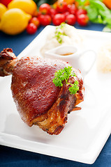 Image showing original German BBQ pork  knuckle