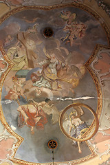 Image showing Fresco painting on the ceiling of the church