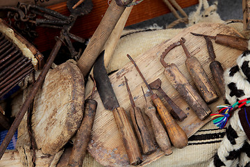 Image showing Collection of wooden kitchen utensils